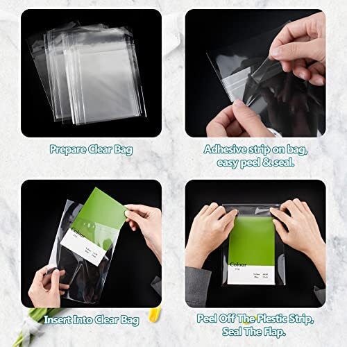 Pack of 200, Acid-Free Crystal Clear Sleeves Storage Bags for Photo Prints