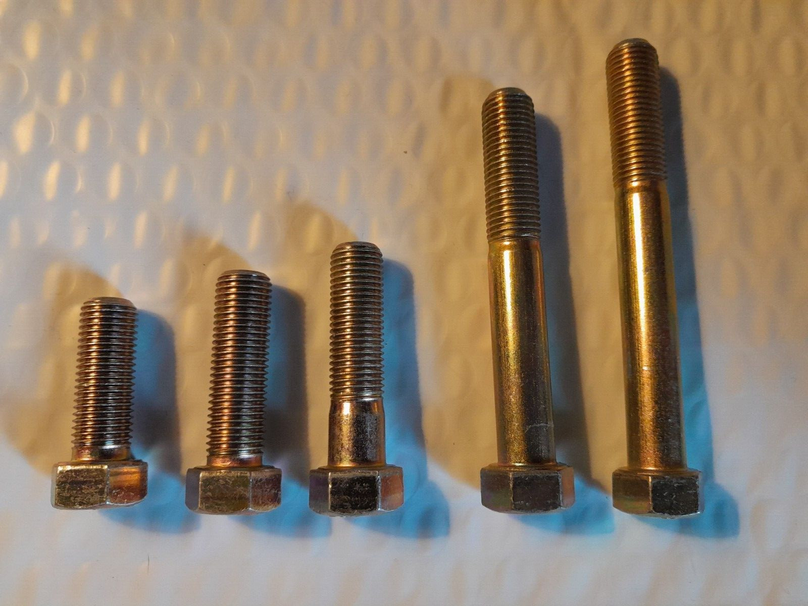 7/16-20 Hex Cap Screw/Bolts Fine Thread Grade 9 Yellow Zinc USA L-9, length/qty