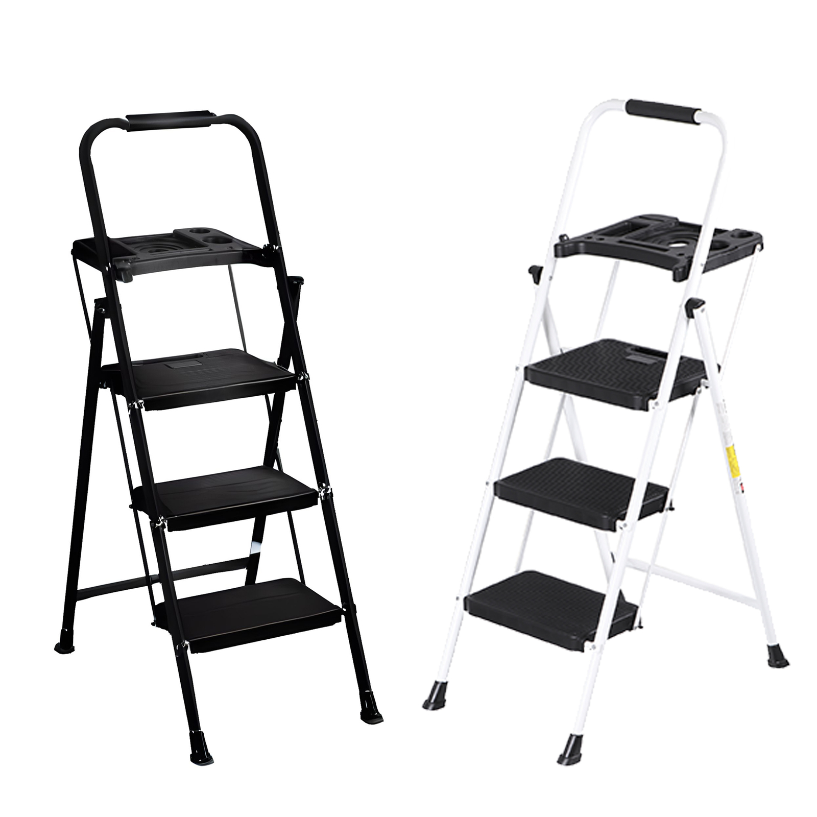 Durable Metal Step Ladder Features Automatic Locking Buckle And Non Slip Handles
