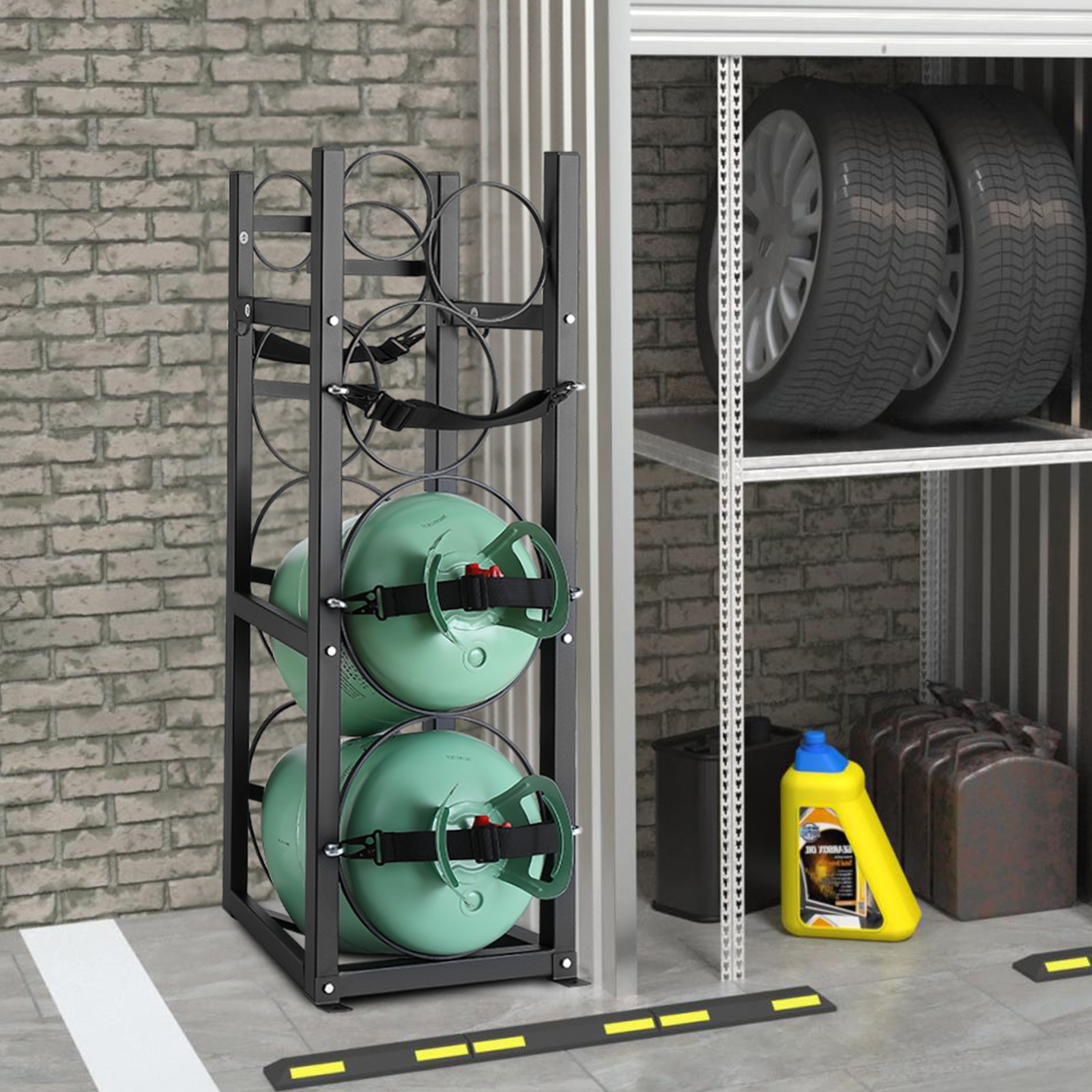 VEVOR Refrigerant Tank Rack 2 x 30lbs and 3 Small Tanks Cylinder Tank Rack