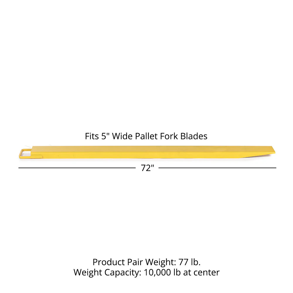 Titan Attachments Pallet Fork Extensions for Forklifts and Loaders, 72″ x 5.5″