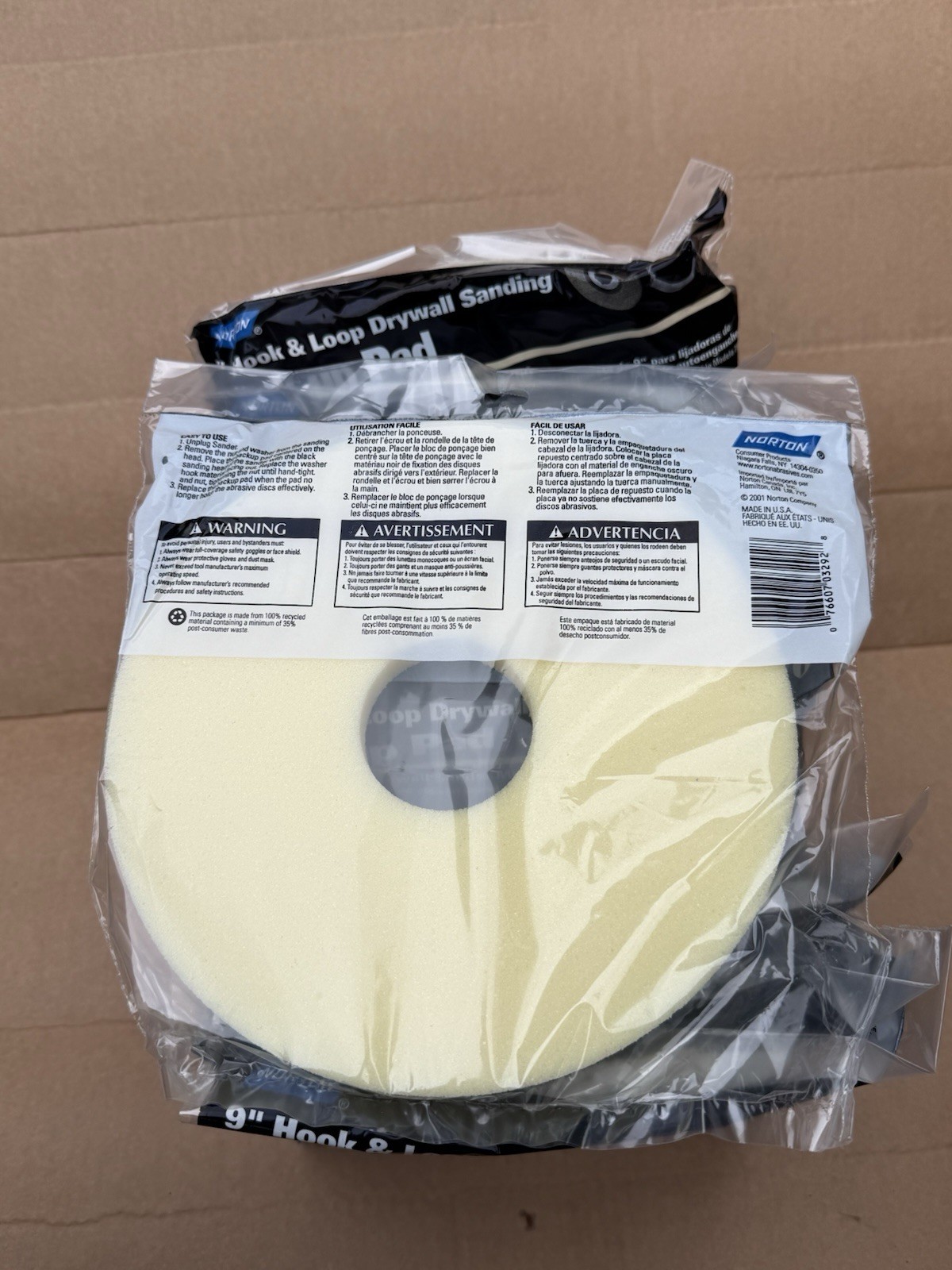 Box of 10 – Norton Backup Pad For Porter Cable 7800 Drywall Sander Hook & Loop
