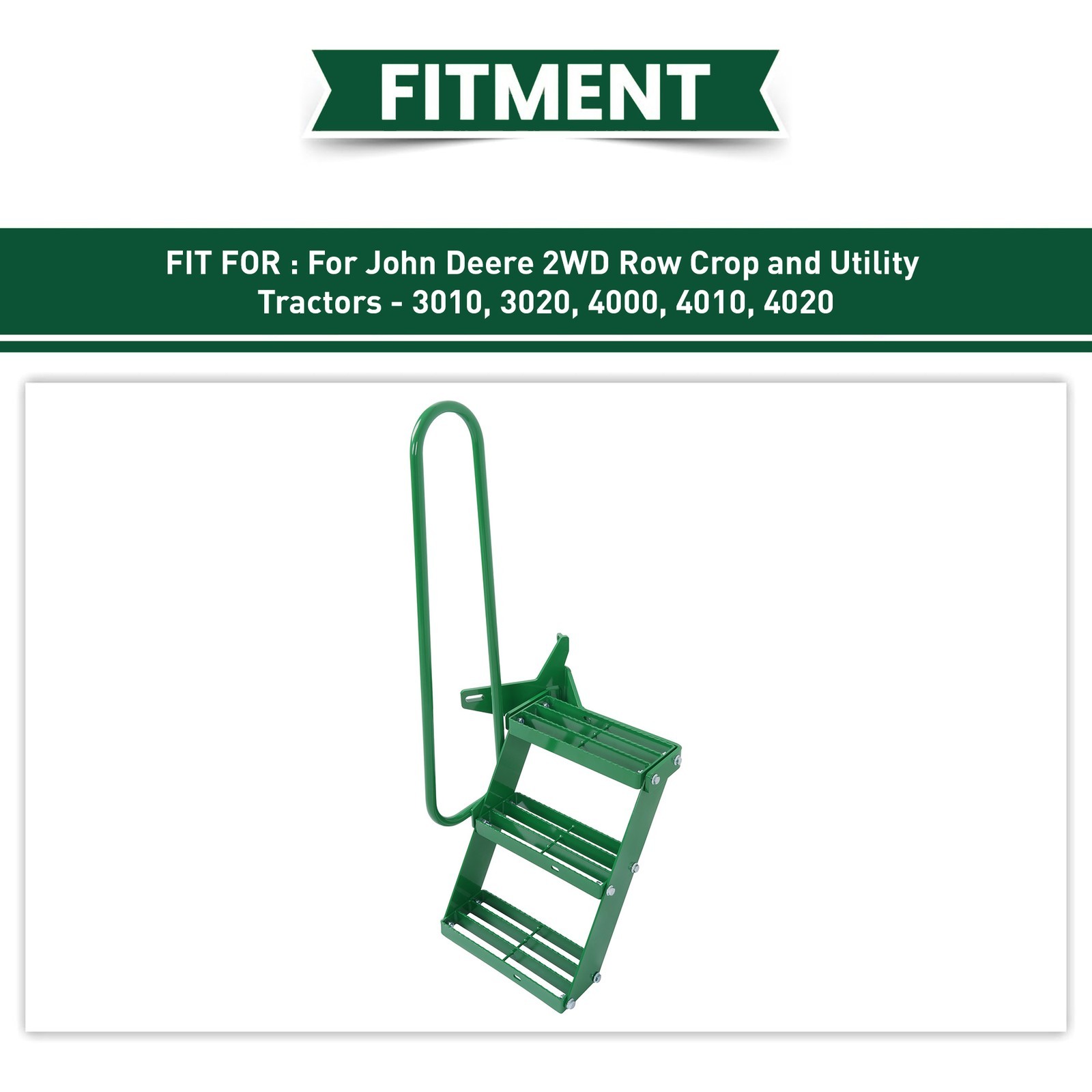 Green Tractor Stair Step Kit W/ Left Handrail For John Deere 3010 3020 4000 4020