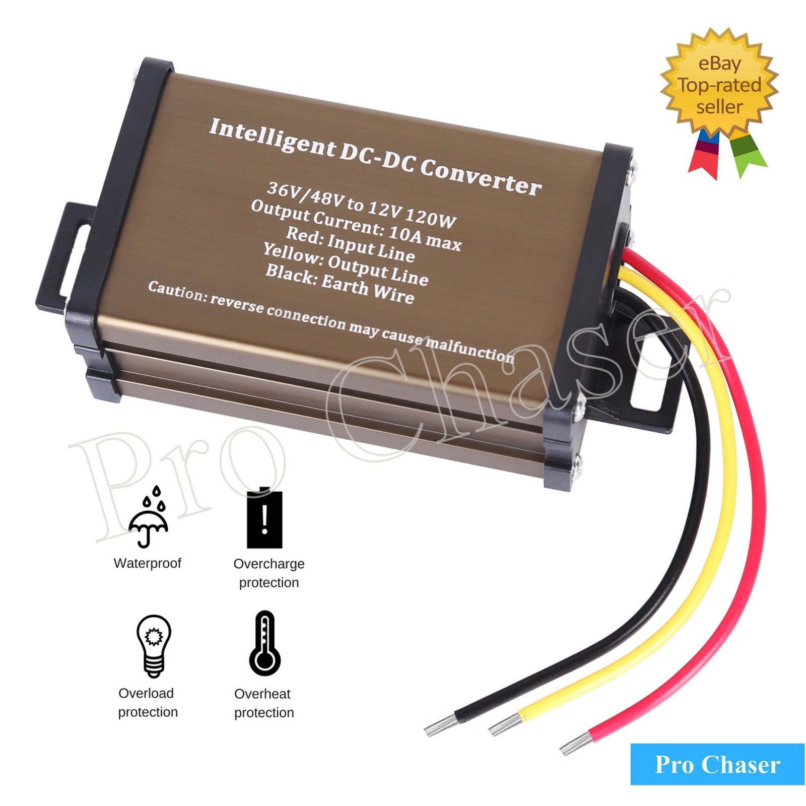 DC 48V to 12V Step Down Power Converter for Golf Cart with 48V Drive System