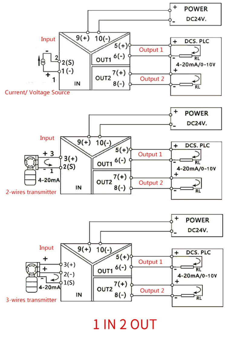 Analog Signal Transmitter 4-20mA 0-20mA Ultra-Thin Isolator 0-10V 0-5V 1-5V