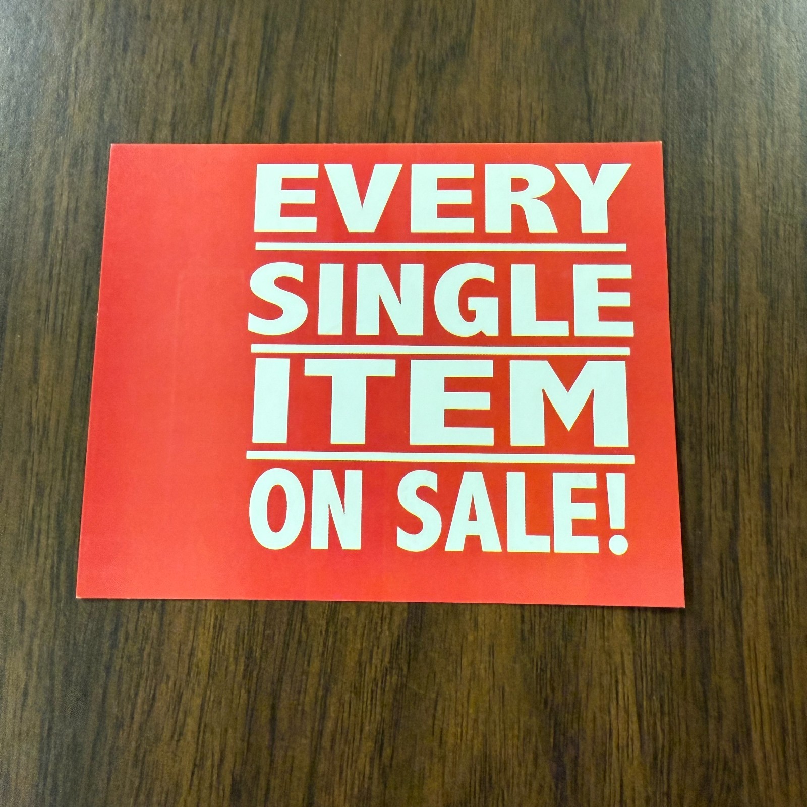 Every Item on Sale Aisle Invader Shelf Signs- 4″x5″ double sided – 50 pieces