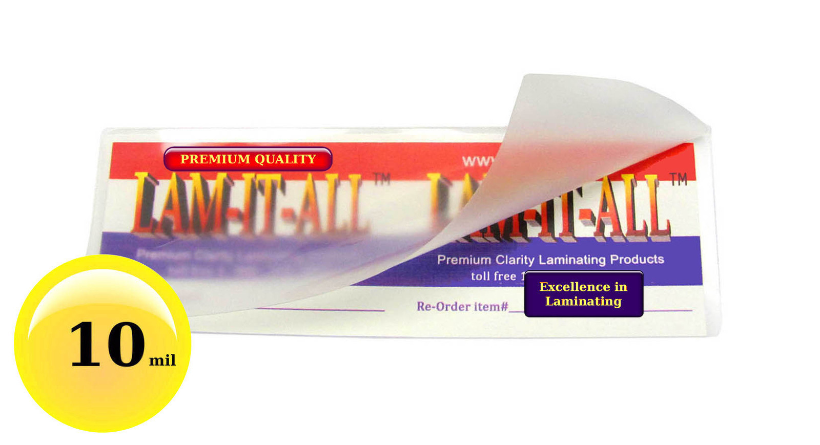 LAM-IT-ALL Hot Laminating Pouches 2-3/8 x 8-1/2 Large Bookmark [100/pack] 10 Mil