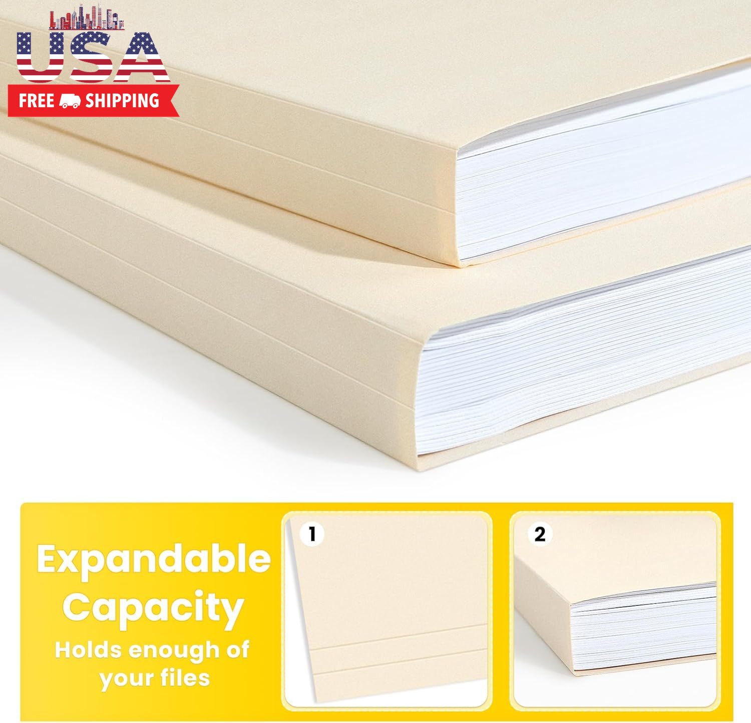 File Folders, 30 Pack Manilla Folders 8.5 X 11, 1/3 Cut Tab for Easy Labeling an