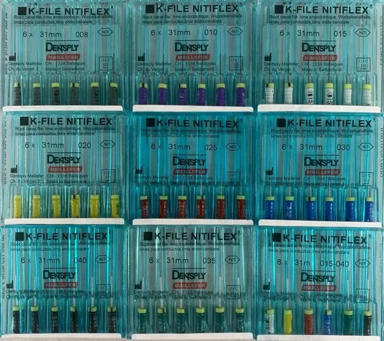 Dentsply Maillefer K-file Endodontic NiTiFlex 21-25-31mm All sizes-30 files/pk