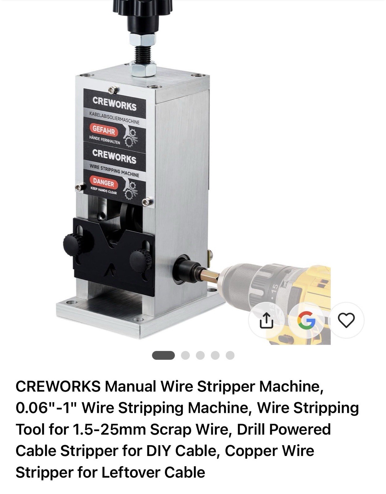 CREWORKS Manual Drill Powered Wire Stripper Machine, Manual & Auto Mode