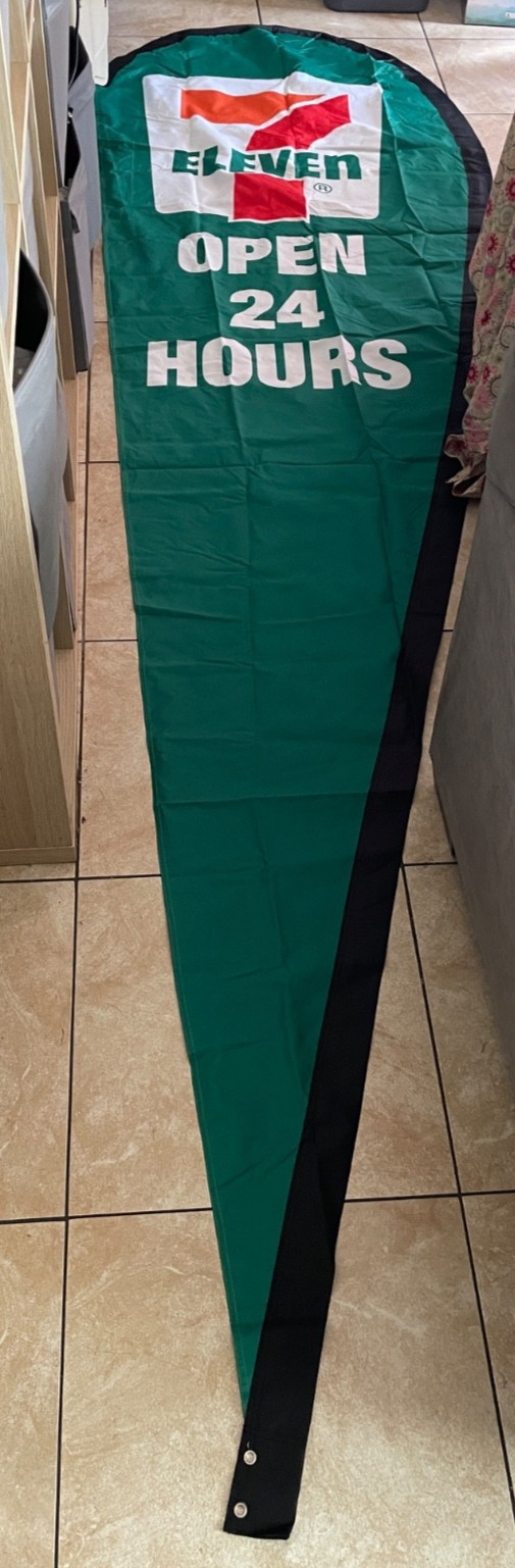 7-ELEVEN OPEN 24 HOURS BOTH SIDE PRINTED 12FT. Feather Banner – FLAG ONLY