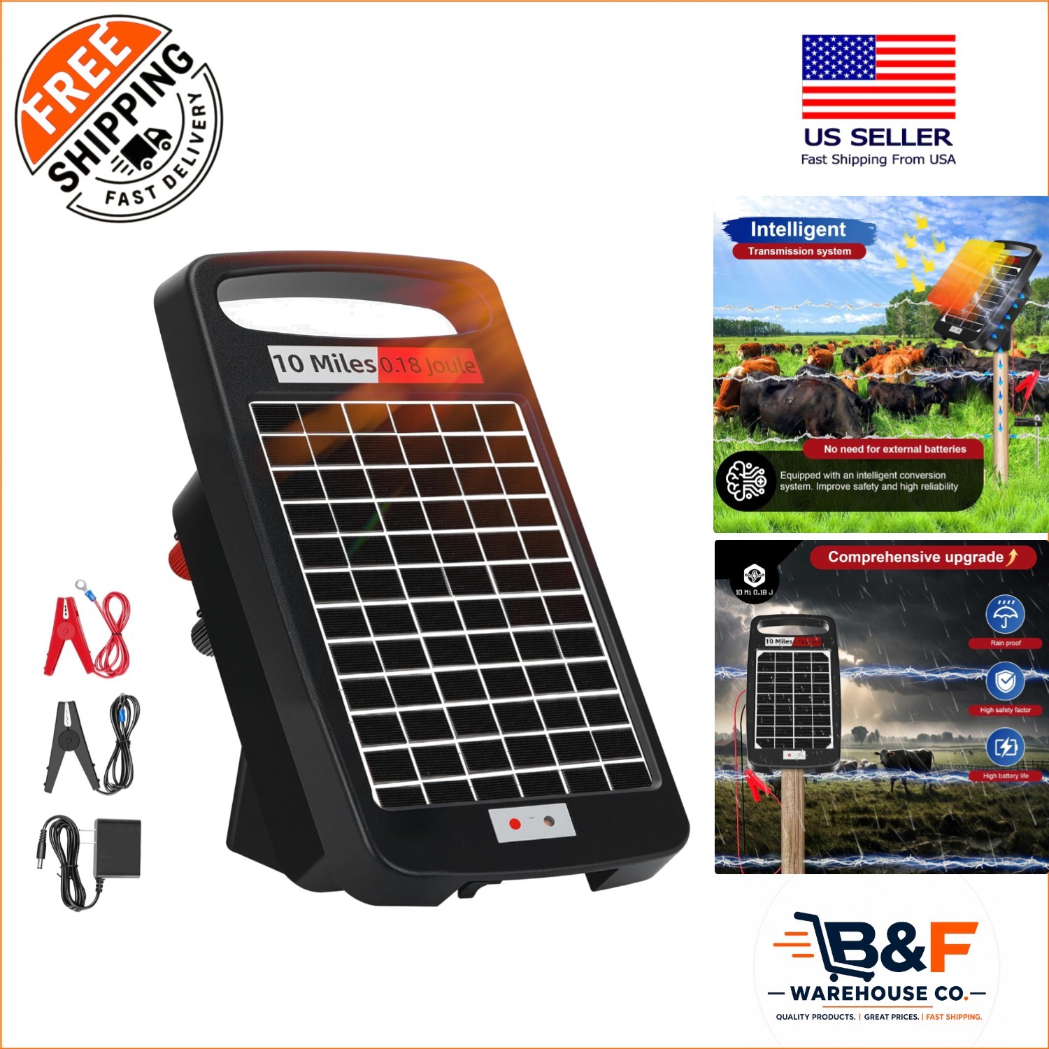 Rugged Portable Solar Fence Energizer – 24/7 Livestock Protection & Easy Setup
