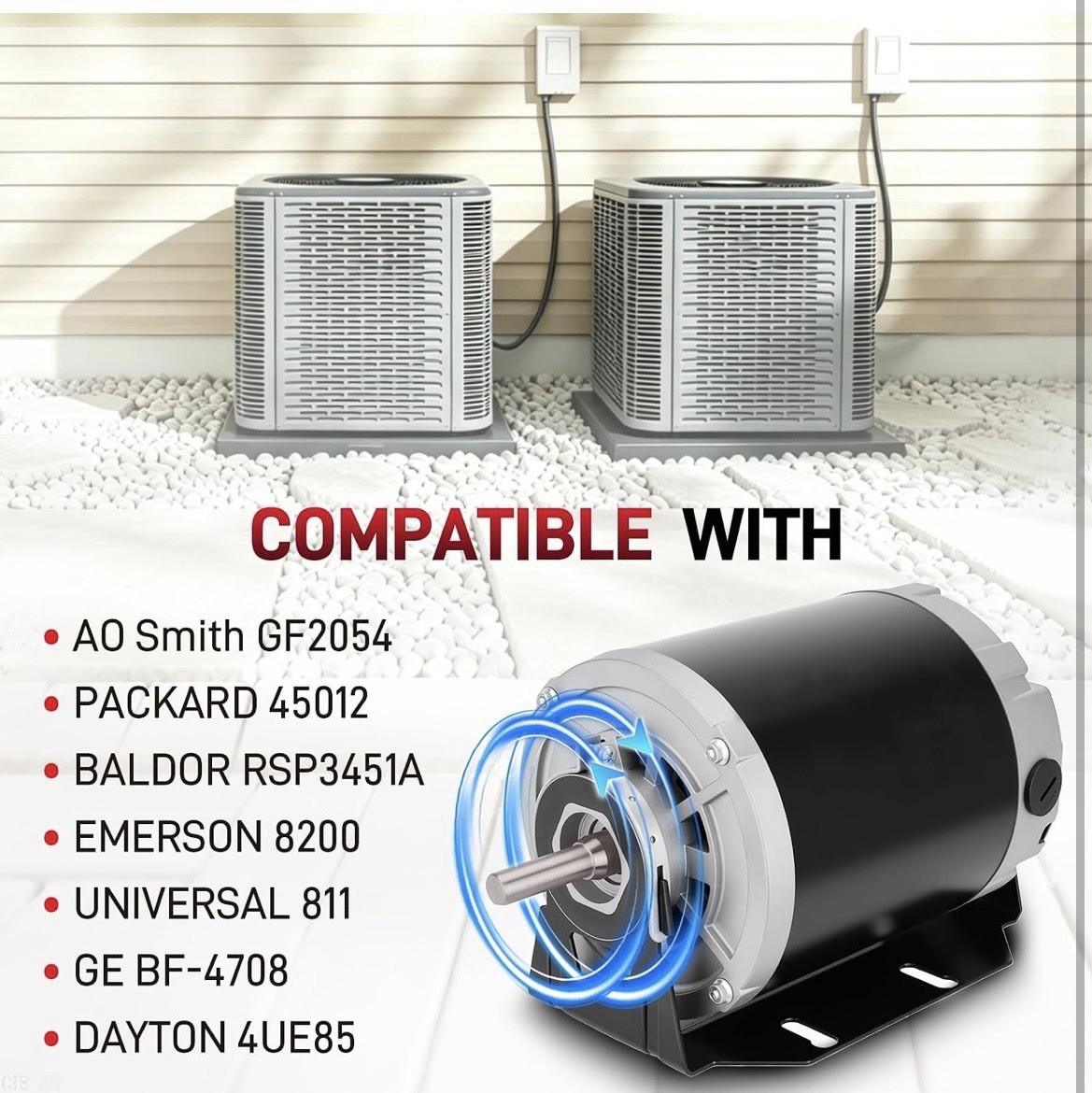 656——GF2054 1/2HP 115V Single Phase 1725RPM 48Y 60Hz 7.2A ODP Reversible