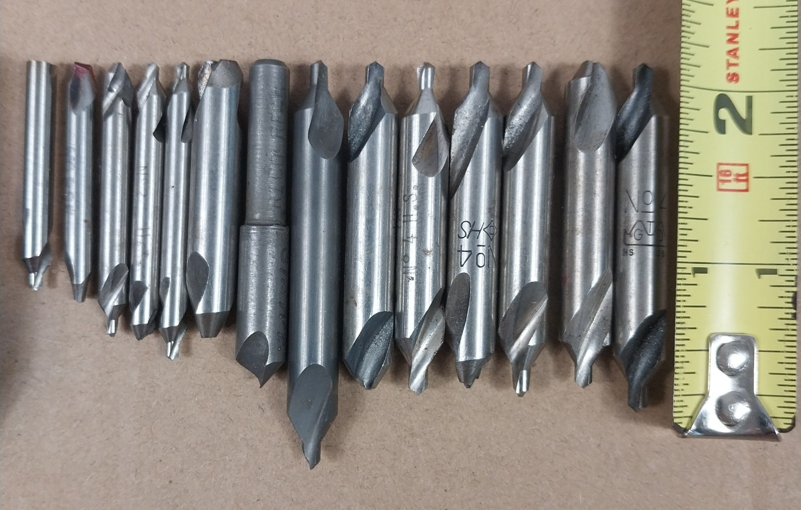 Machinist Tool Lot HSS End Mills Countersinks Center Drills Mixed Lot of 28