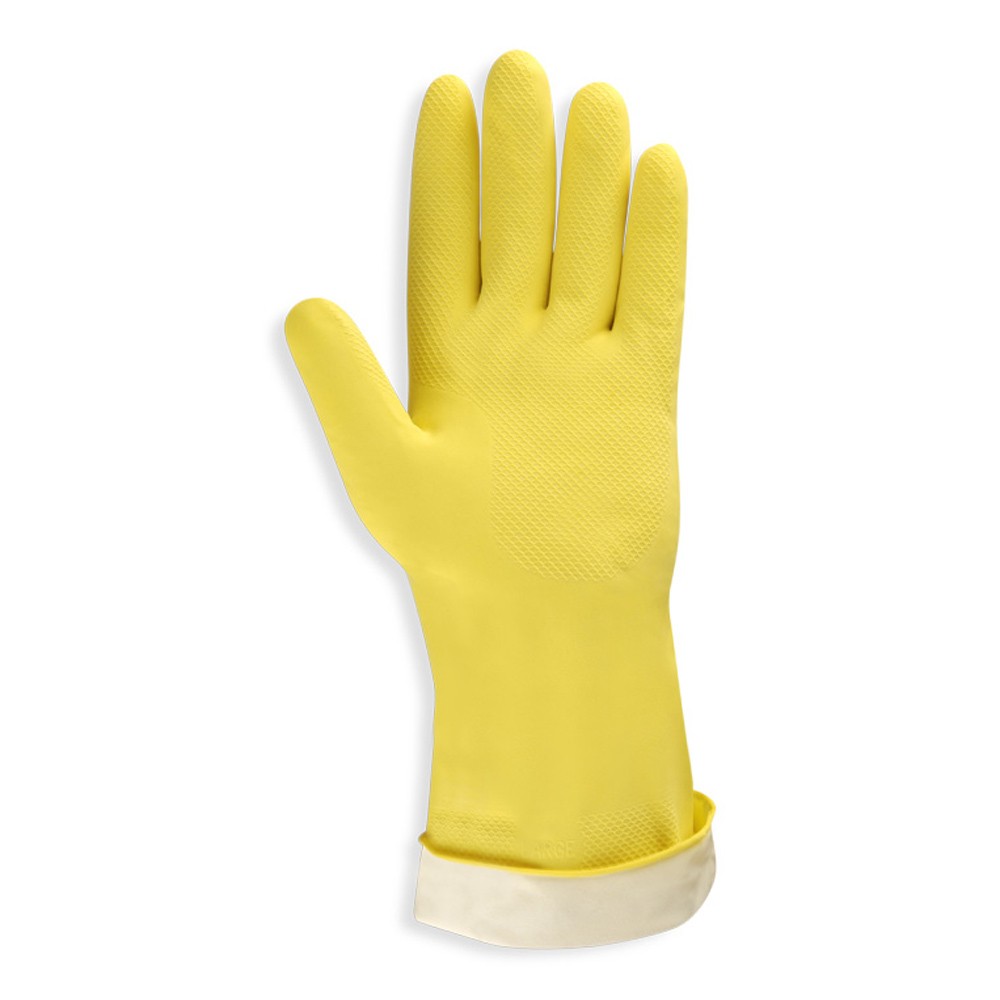 Cordova 4250R Standard Yellow Flock Lined Latex Gloves, Size XLarge (12 Pair)