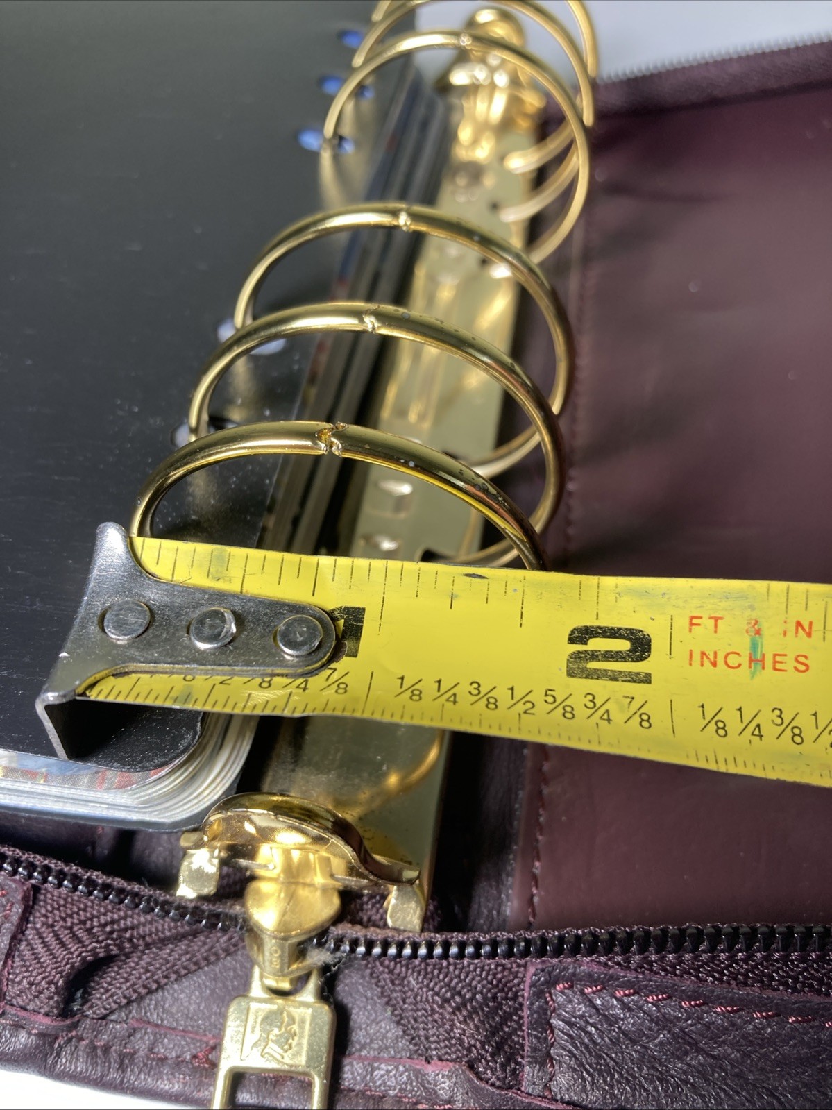 Franklin Quest Compact Burgundy Nappa Leather Zip around Planner 6 Rings