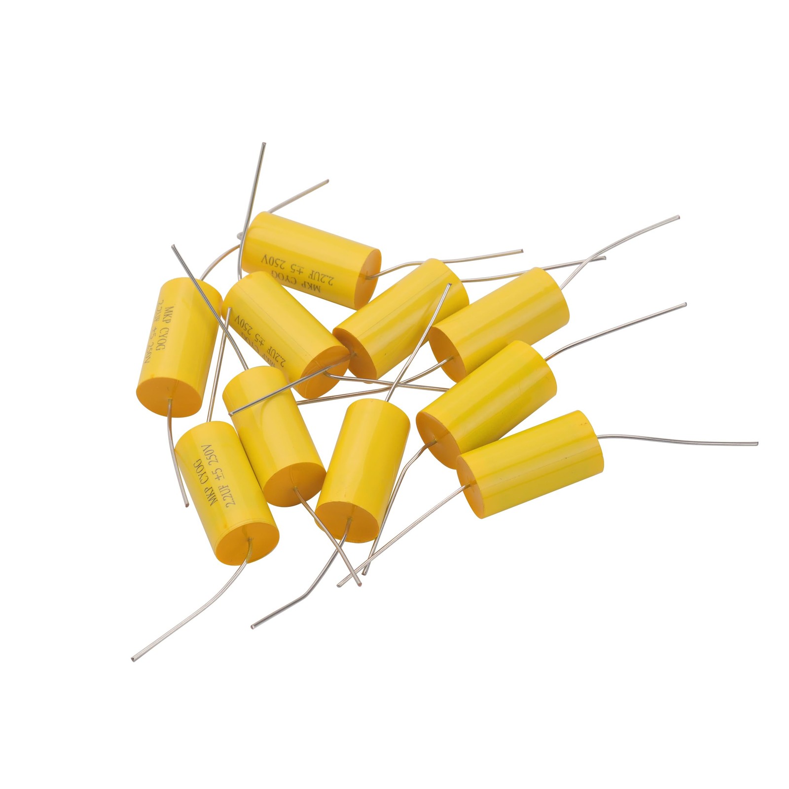 Cermant 10Pcs 2.2uF 250V Axial Polypropylene Film Capacitor