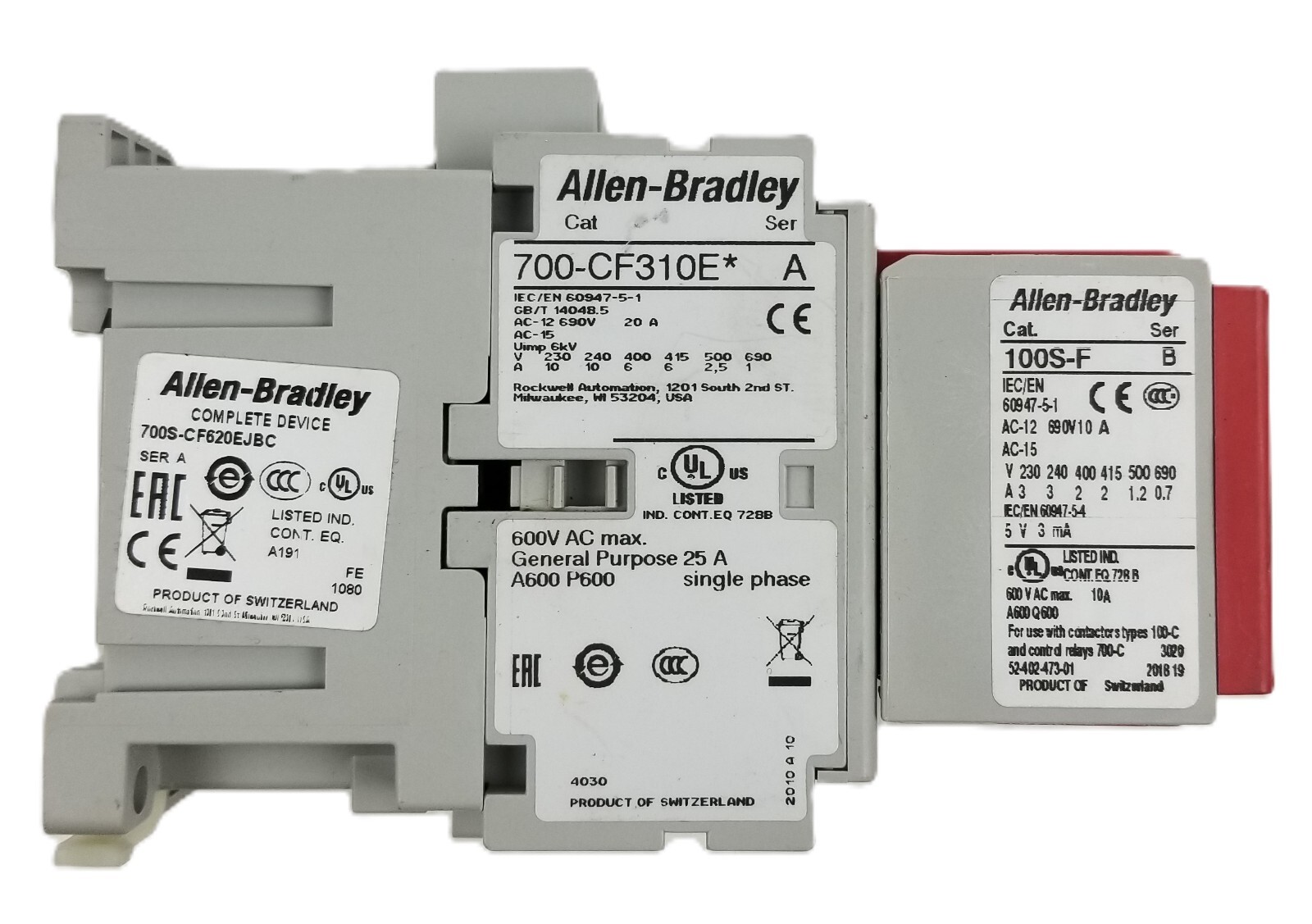 Allen-Bradley 700S-CF620EJBC Safety Contactor 10A 24Vdc 8Poles 6NO/2NC NEW