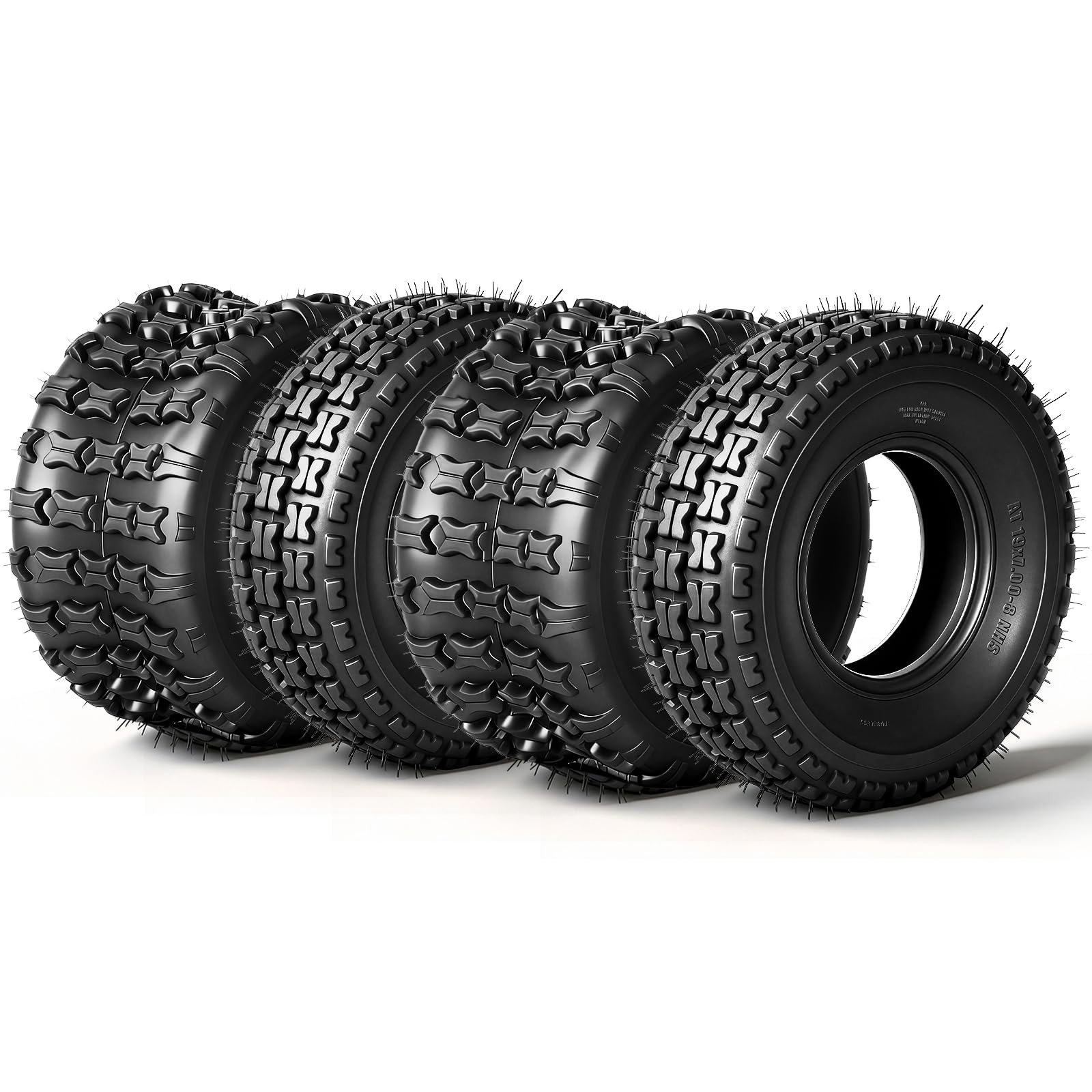 Set of 4 ATV Tires 19×7-8 Front 18×9.5-8 Rear All Terrain 4 Ply Tubeless