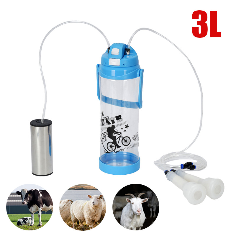 3L Dual Head Milking Machine Vacuum Impulse For Sheep Goat Cow Electric Milker