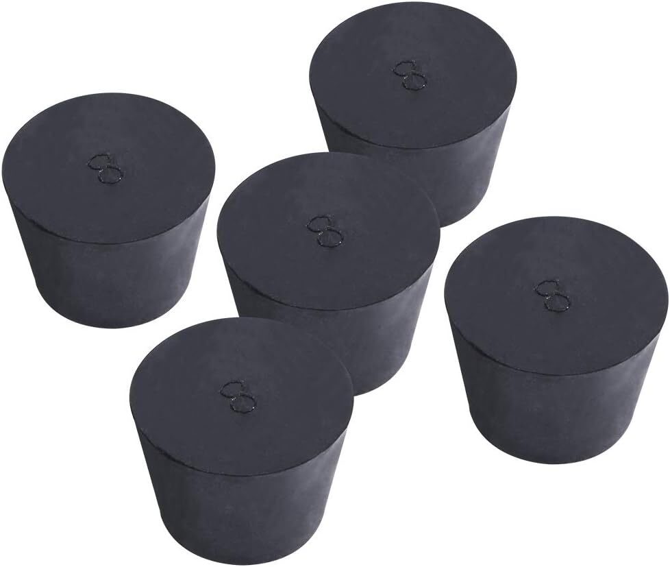 5-Pack (Same Size) Solid Rubber Stoppers – Size #8-42Mm (1.65In) X 32Mm (1.25In)