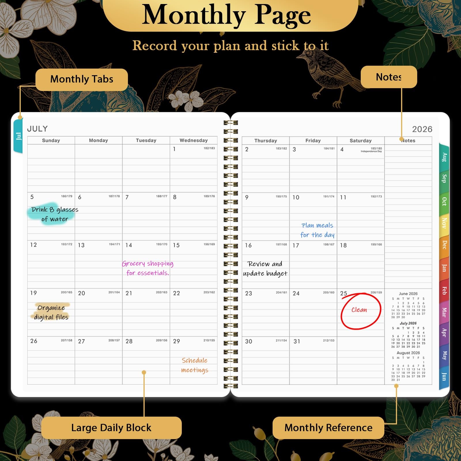Planner 2026-2027 – Academic 26-27, Jul.2026 – 8 X 10 inches, BLACK