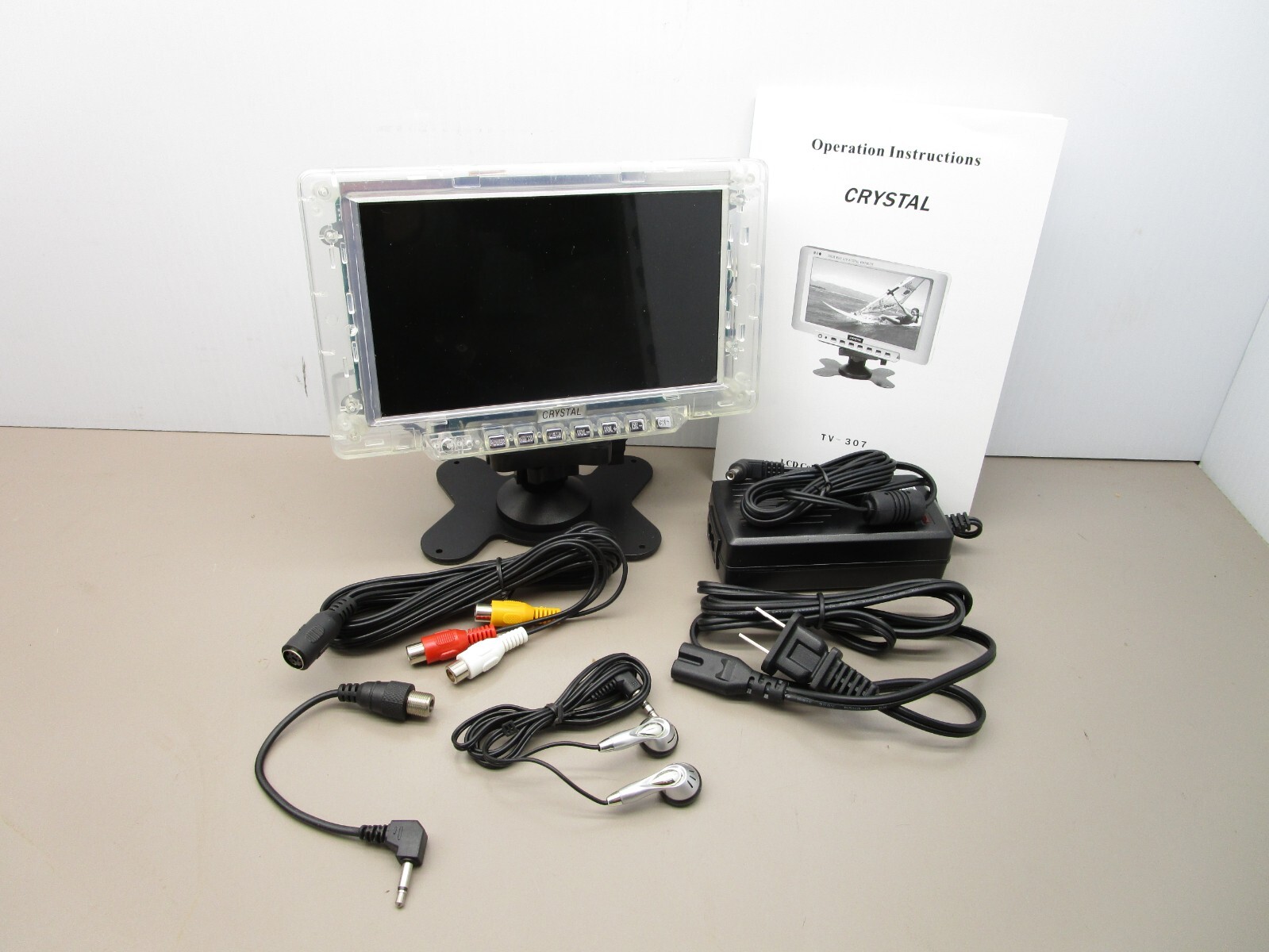 7″ LCD Color TV Receiver 12V with AV Cables Clear Case For Prison Jail Inmates