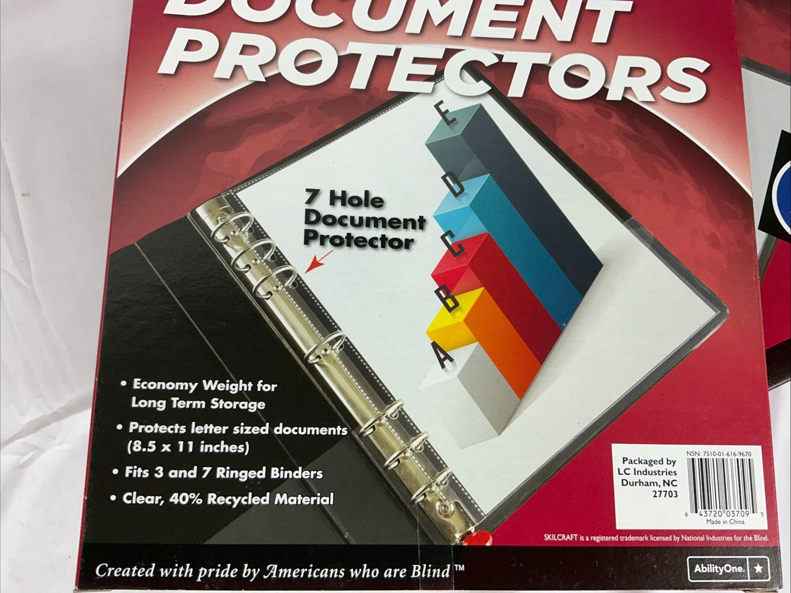500 Count Skilcraft 7 Hole Document Protectors 8.5″ x 11″ Sheet 10 Boxes Of 50
