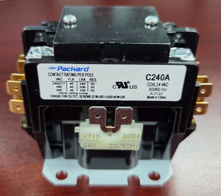 NEW Packard Definite Purpose Contactor C240A 2 Pole 40 Amps 24 V Coil Voltage