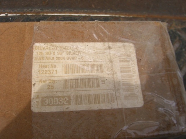 Lucas Milhaupt, 2% silver solder 25 lb. case, wolverine silvaloy 36″ rod .125 sq