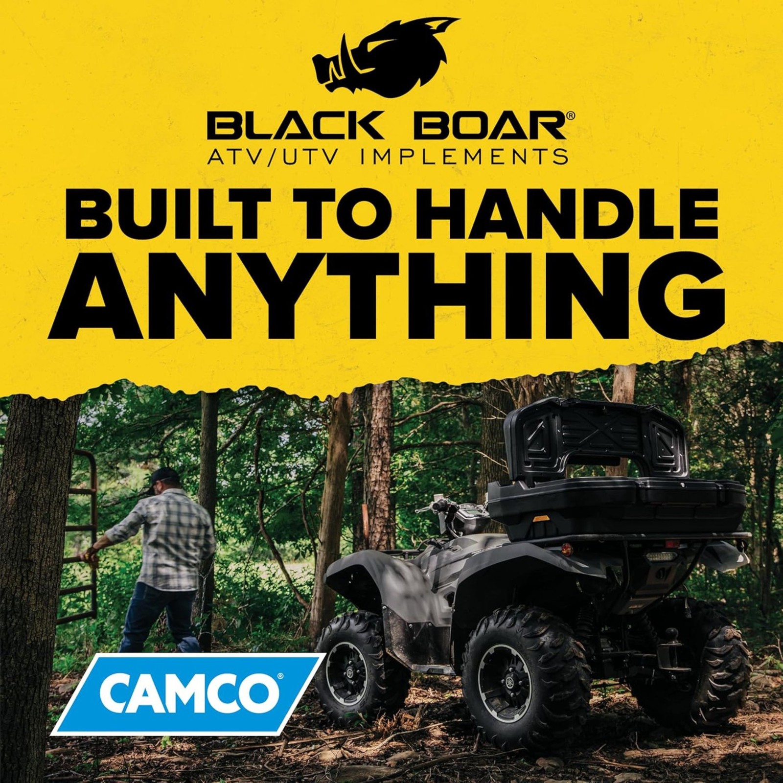 Black Boar ATV Rear Storage Box & Lounger, Seat with Increased Durability, 66014