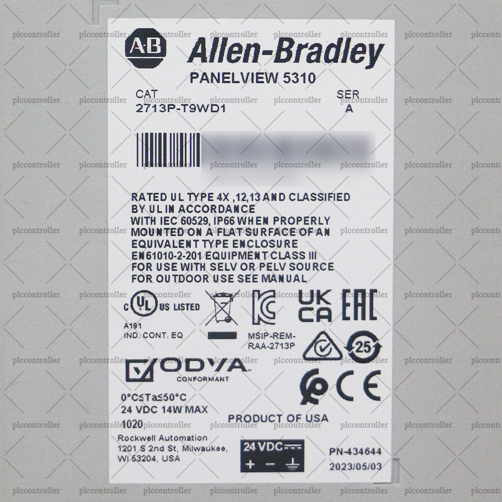 New Allen Bradley 2713P-T9WD1 PanelView 5310 24VDC Touch Wide Display