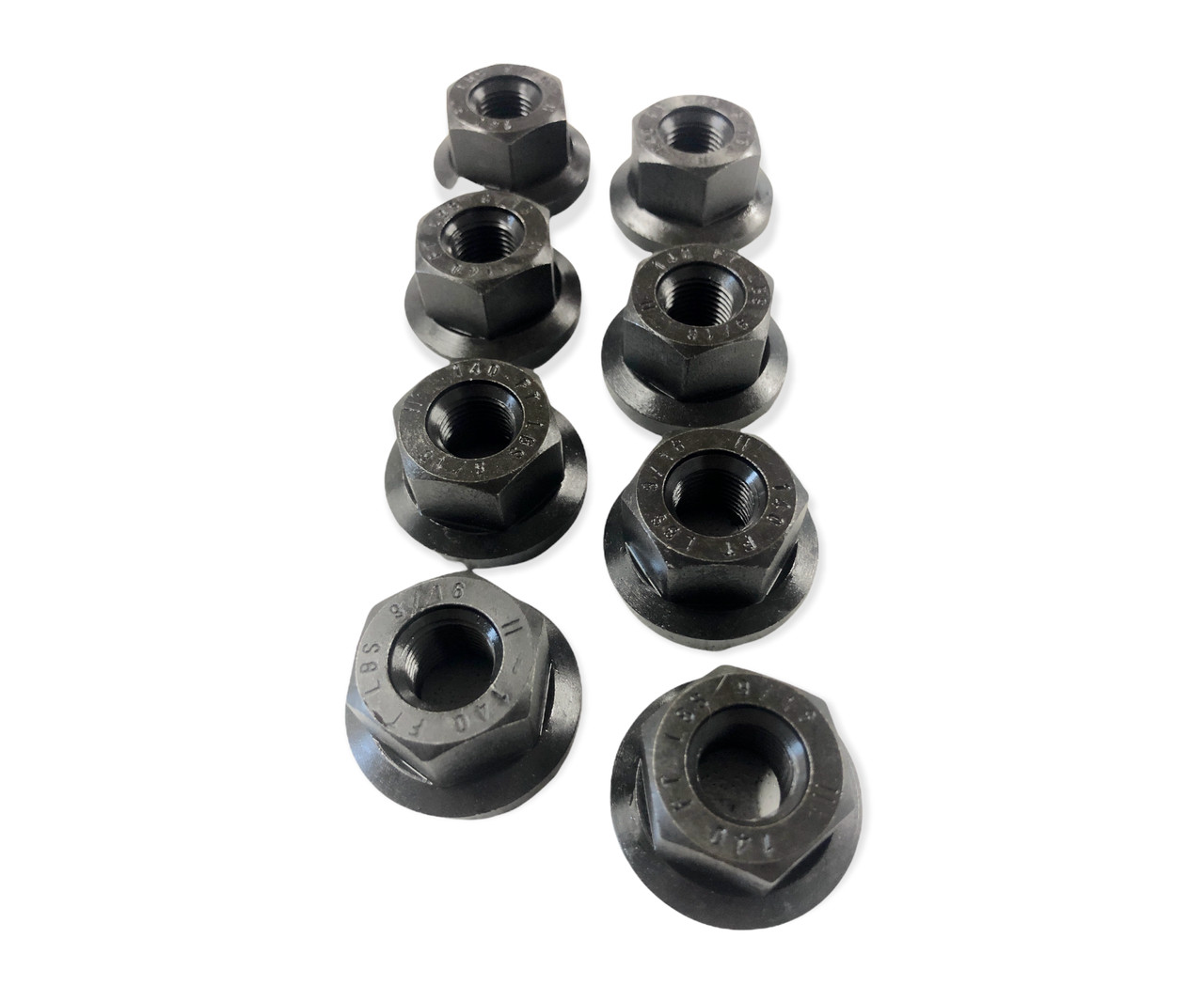 (8) 9/16-18 Hex Swivel Flange Nut Plain black finish 9/16×18 trailer Nuts