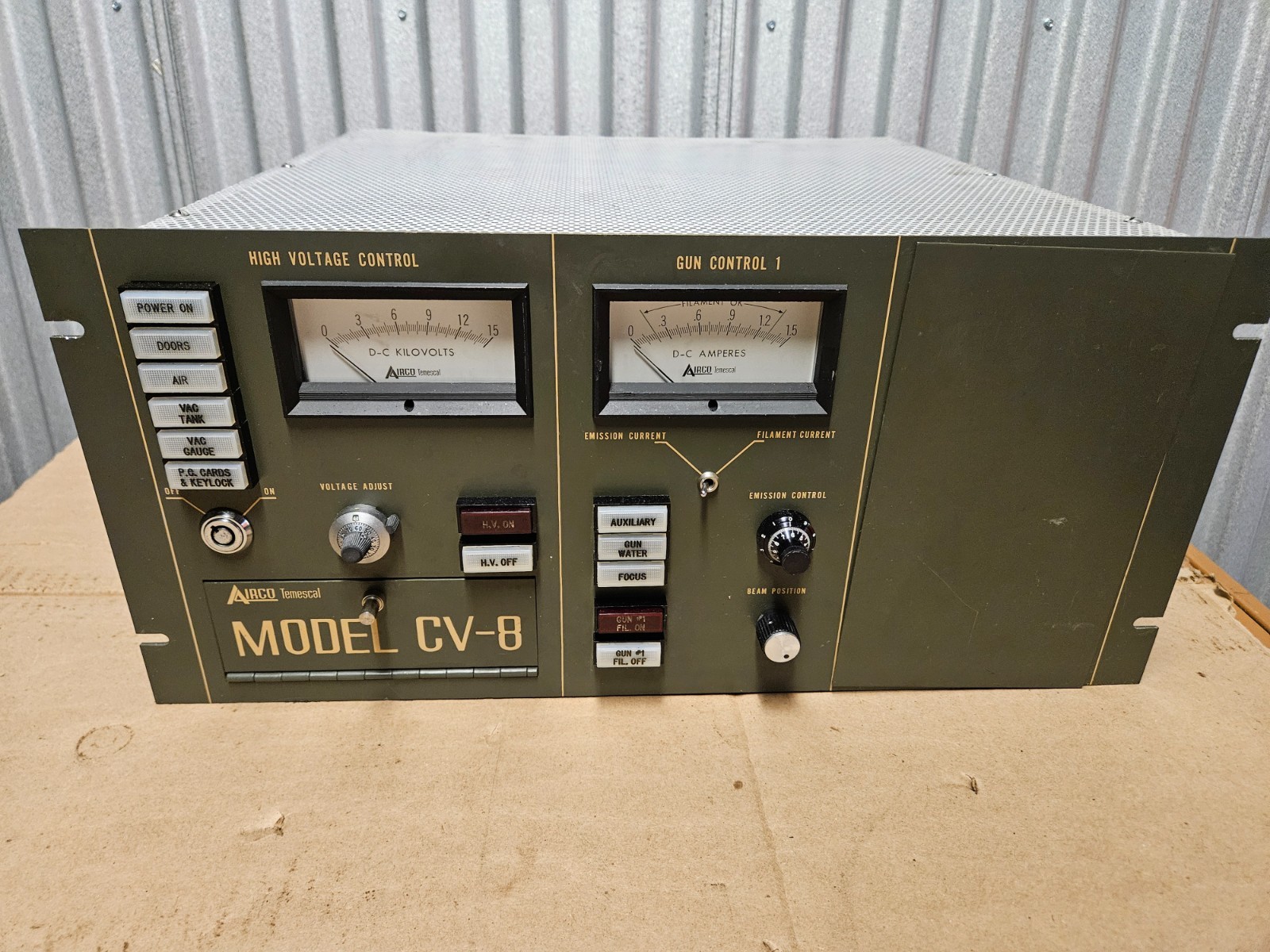 Airco Temescal CV-8-110 E-Beam Power Supply – Model CV-8 – With Keys – Used