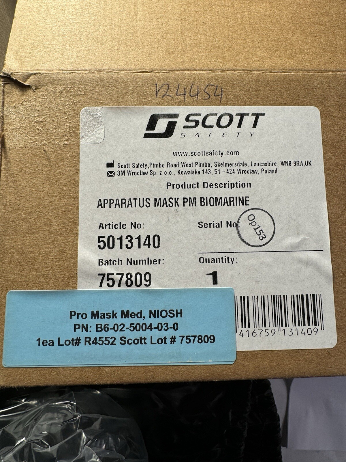 Scott Safety Biomarine Biopak 240R Pro PP Face Mask 5013140 Size M Med Apparatus