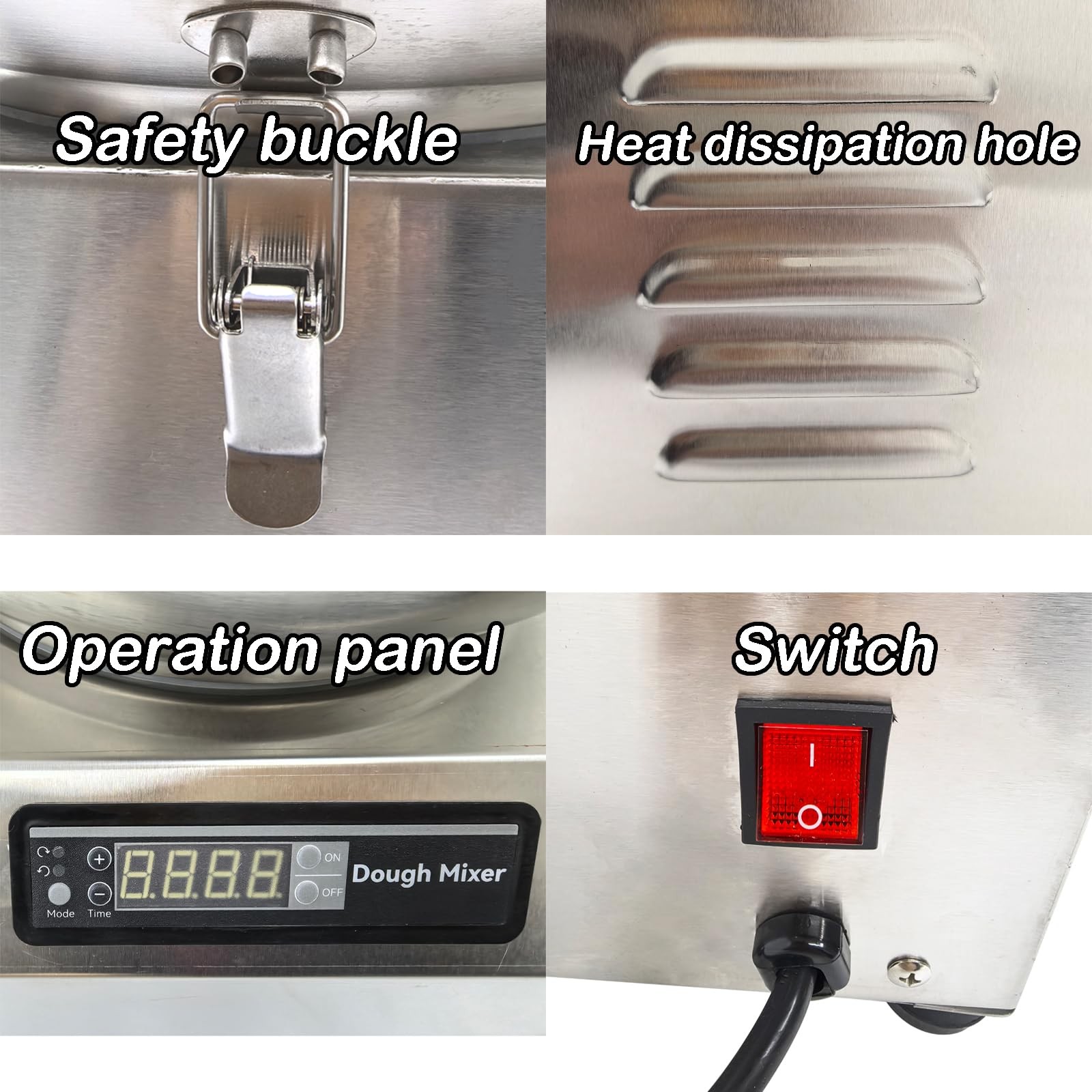 15Min Dough Mixer Machine Commercial 10qt Capacity Bread Pizza Dough Mixer Kn…