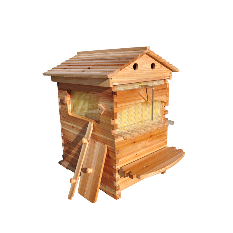 Auto Oozing Bee Hive with 7 Bee Frames Comb Bee Hive House Beekeeping Frames