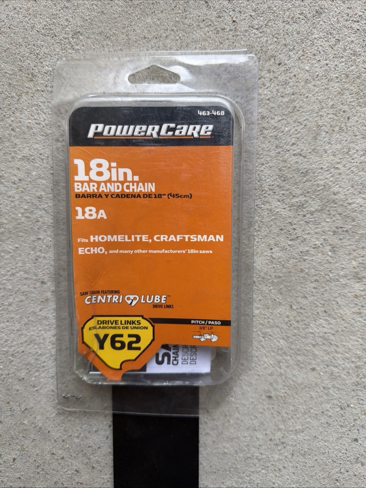 PowerCare 18 In. Y62 18A Bar & Chain Combo 3/8″ Pitch .050 Gauge 463-468 New