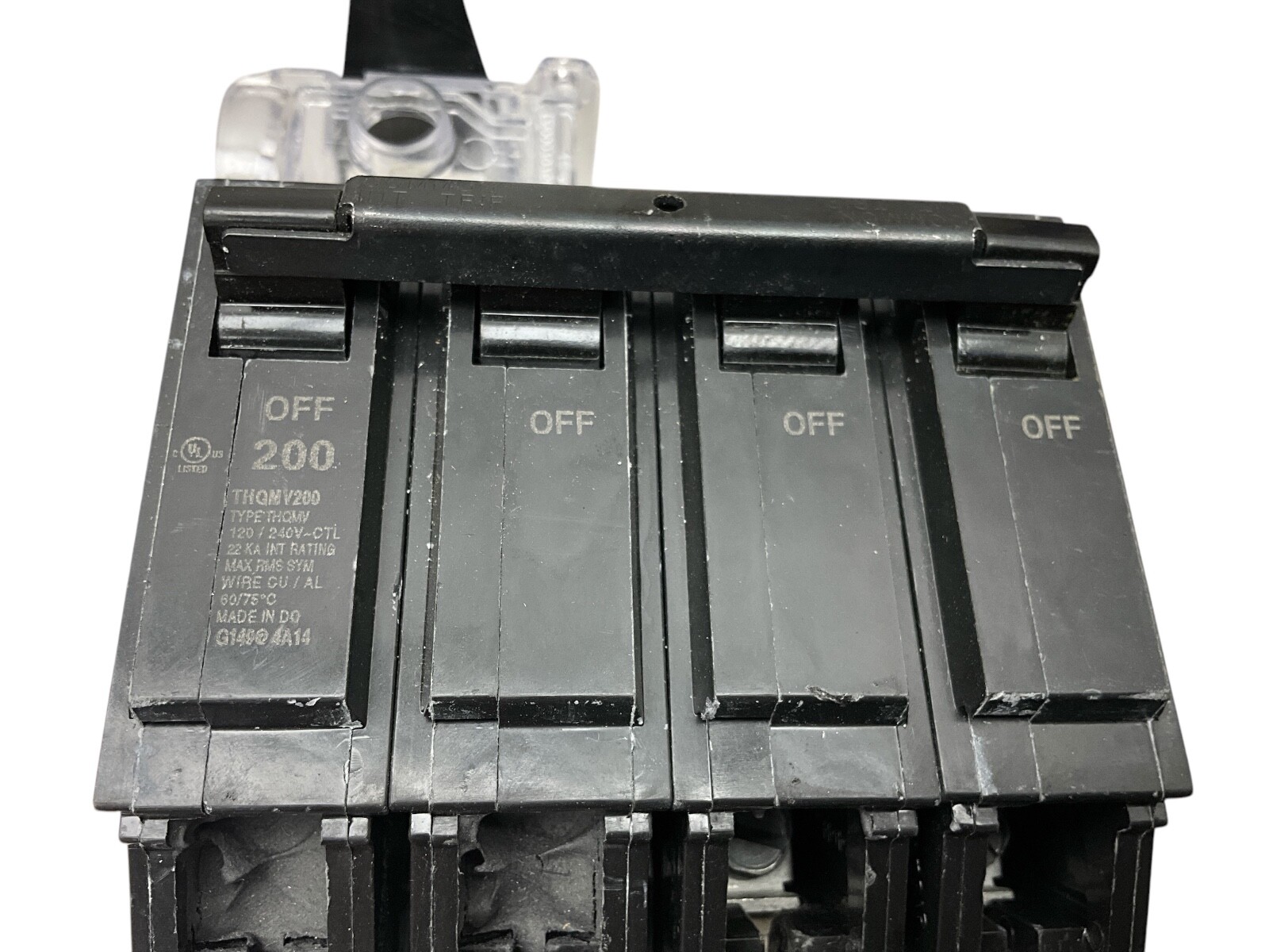 One GE THQMV200 200 Amp 2 Pole Main General Electric Circuit Breaker 120/240 VAC