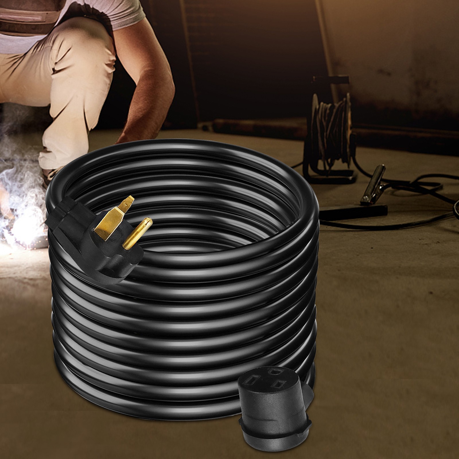 VEVOR 40A 50ft Welder Extension Cord NEMA6-50 8AWG Heavy Duty for MIG TIG Plasma