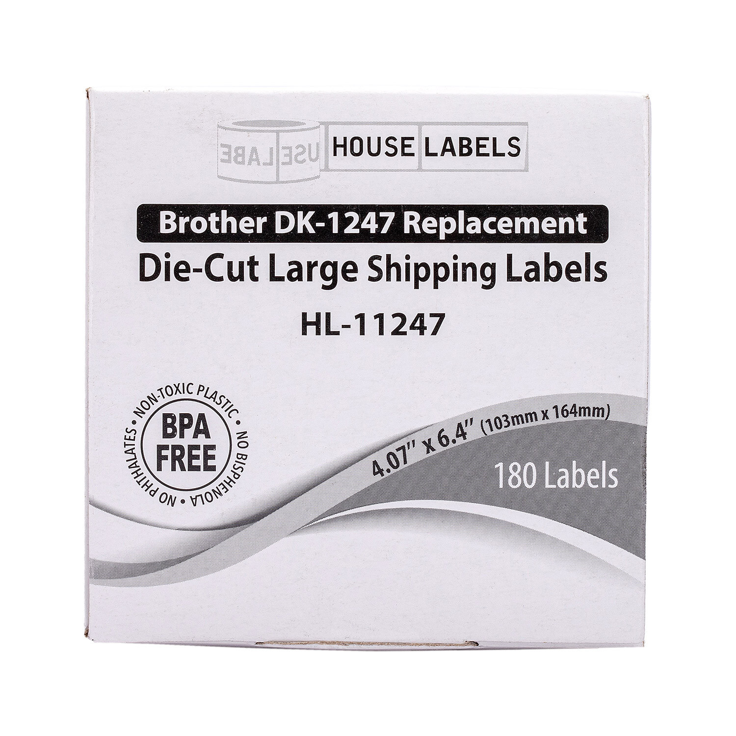 Non-OEM Fits BROTHER DK-1247 Labels 4.07″ x 6.4″, 1 Roll of 180 Labels