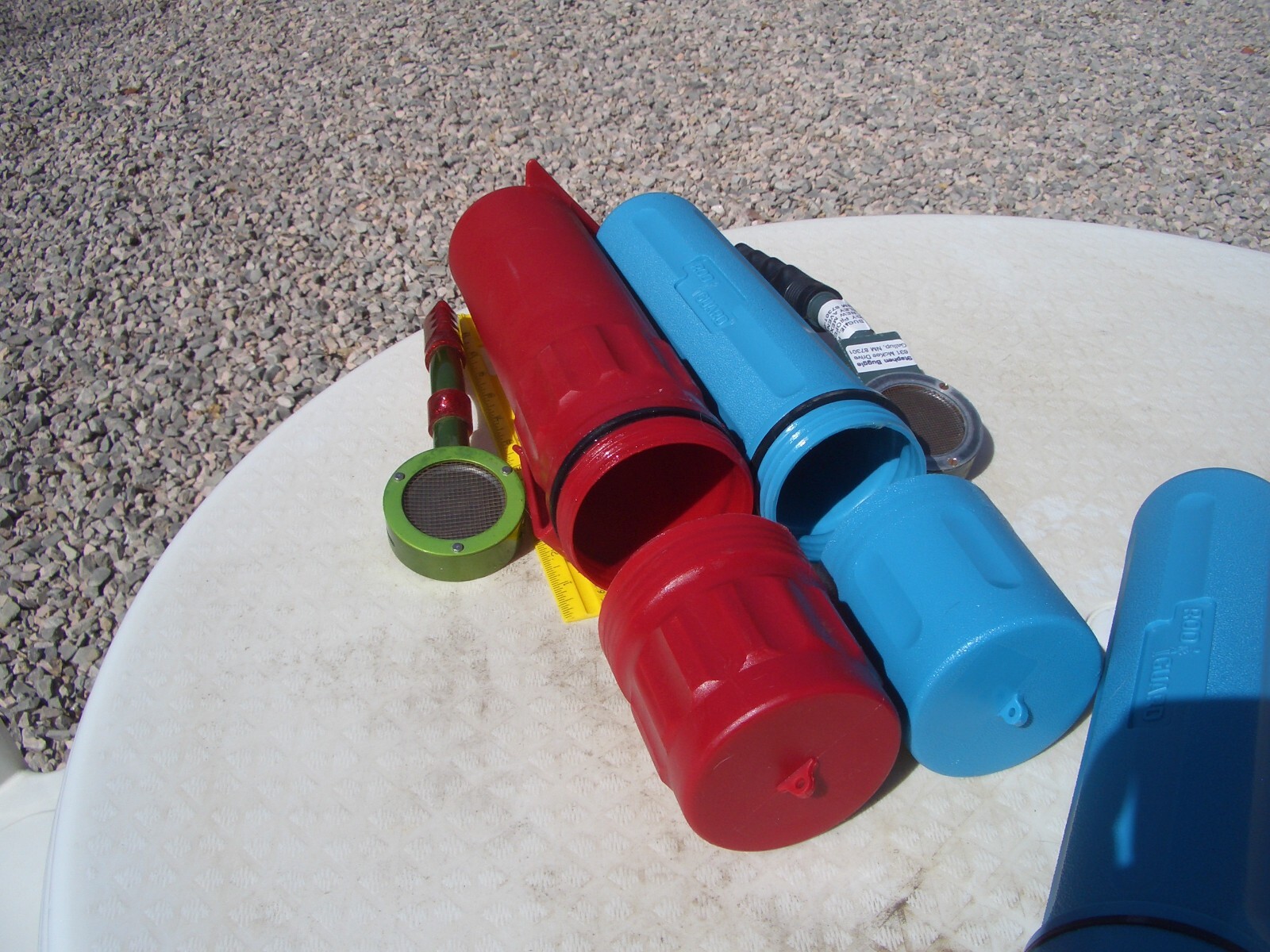 BLUE TRANSPORT CANISTER FOR GEIGER COUNTER PANCAKE PROBE 44-9 ; $22.00 + S/H
