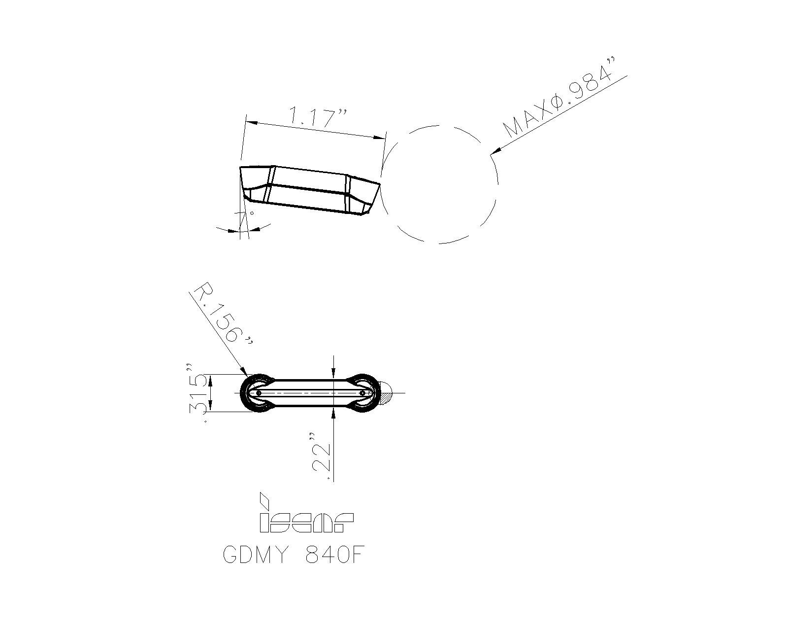 ISCAR GDMY 840F IC808 6404543 Carbide Grooving Inserts