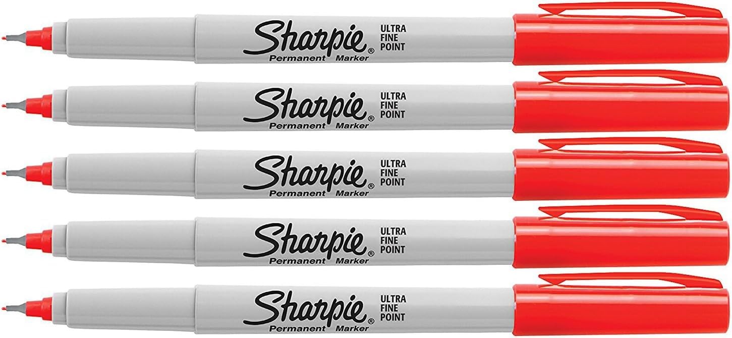 Sharpie Red, Ultra Fine Point Tip, Permanent Markers, Office Product