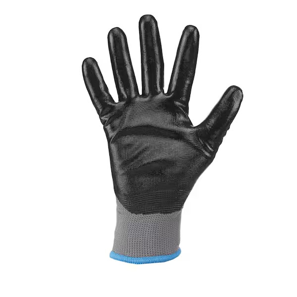 Firm Grip 3 Pair Size L Nitrile Coated Work Gloves Black