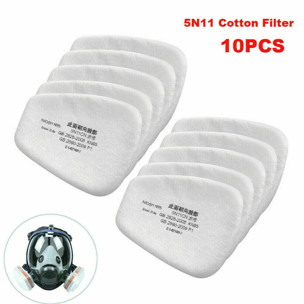 10pcs/set 5N11 Cotton Filter Replacement Filters For 6200 6800 7502 Respirators