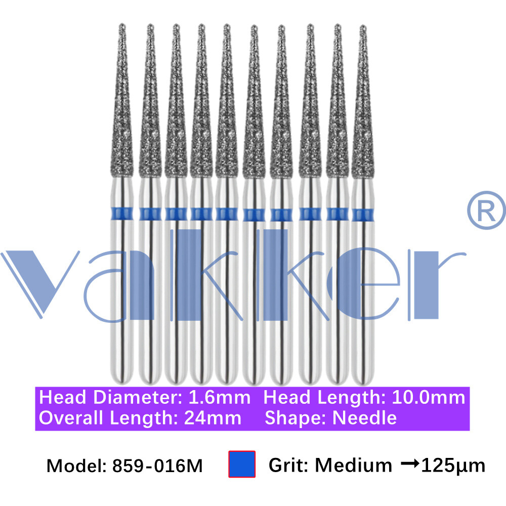 Vakker 10pc Diamond Bur Needle Diamond Burs for Handpiece Fine Medium Coarse