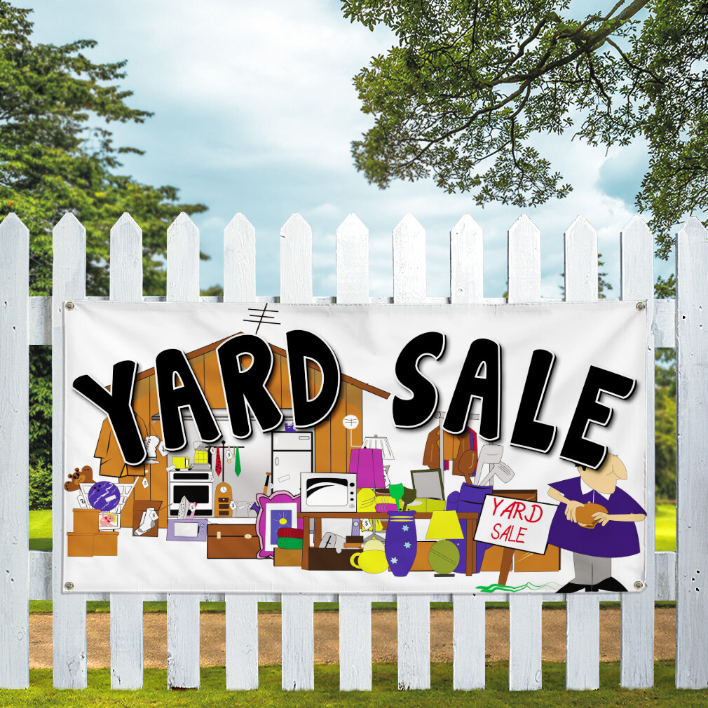 Vinyl Banner Multiple Sizes Yard Sale Business C Business Yard Sale Outdoor