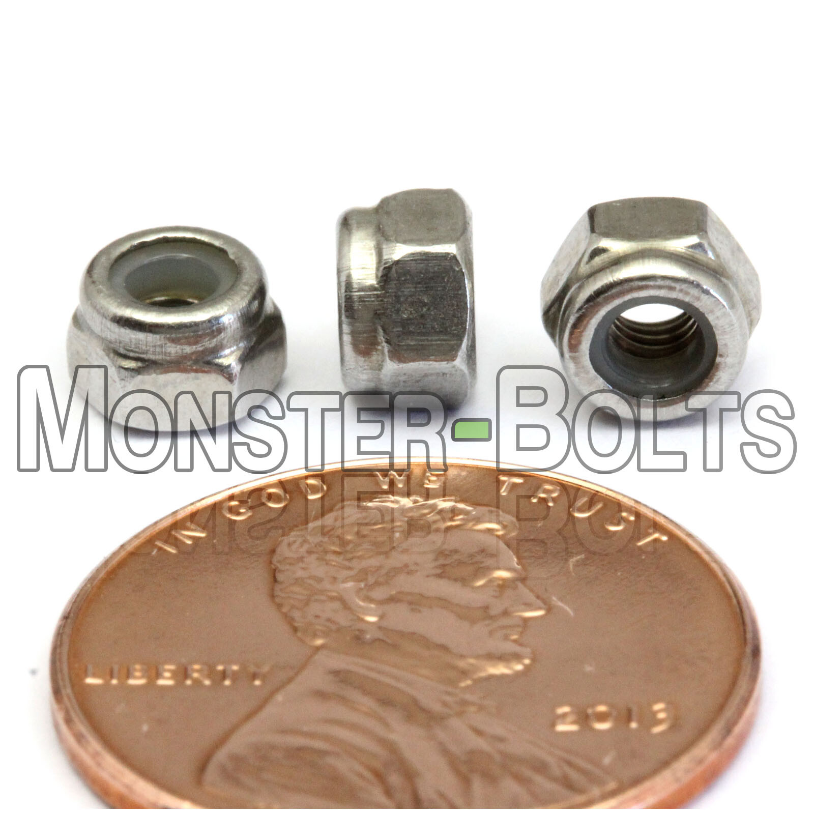 M3-0.50 Stainless Steel Nylon Insert Hex Lock Nut, Metric DIN 985 A2 / 18-8