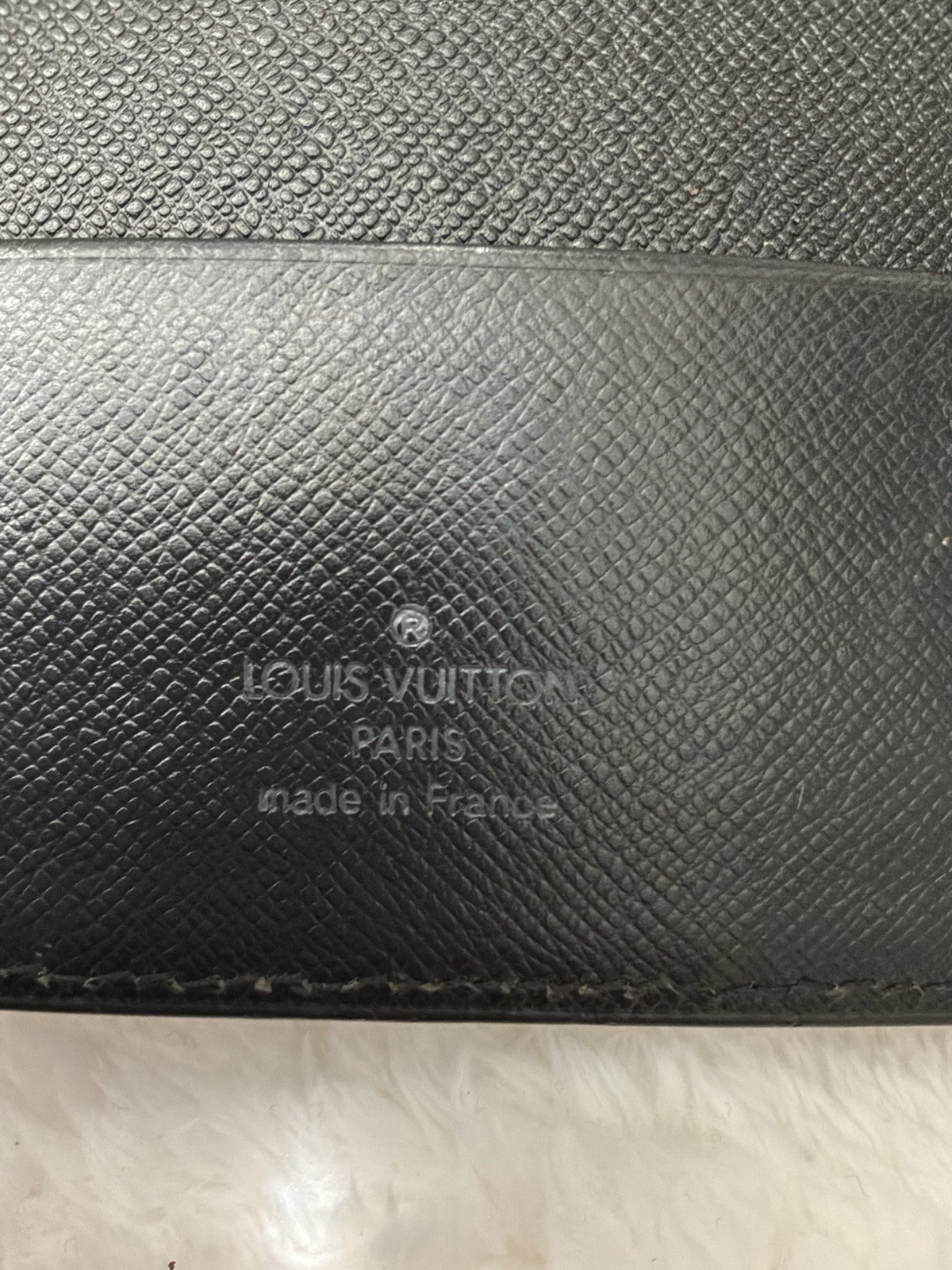 Louis Vuitton Epi Agenda MM Black Leather Notebook Ring Organizer Made in France